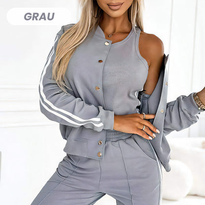 Alice™ | Dreiteiliges Set aus Baseballjacke und Hose