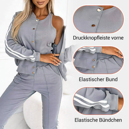 Alice™ | Dreiteiliges Set aus Baseballjacke und Hose