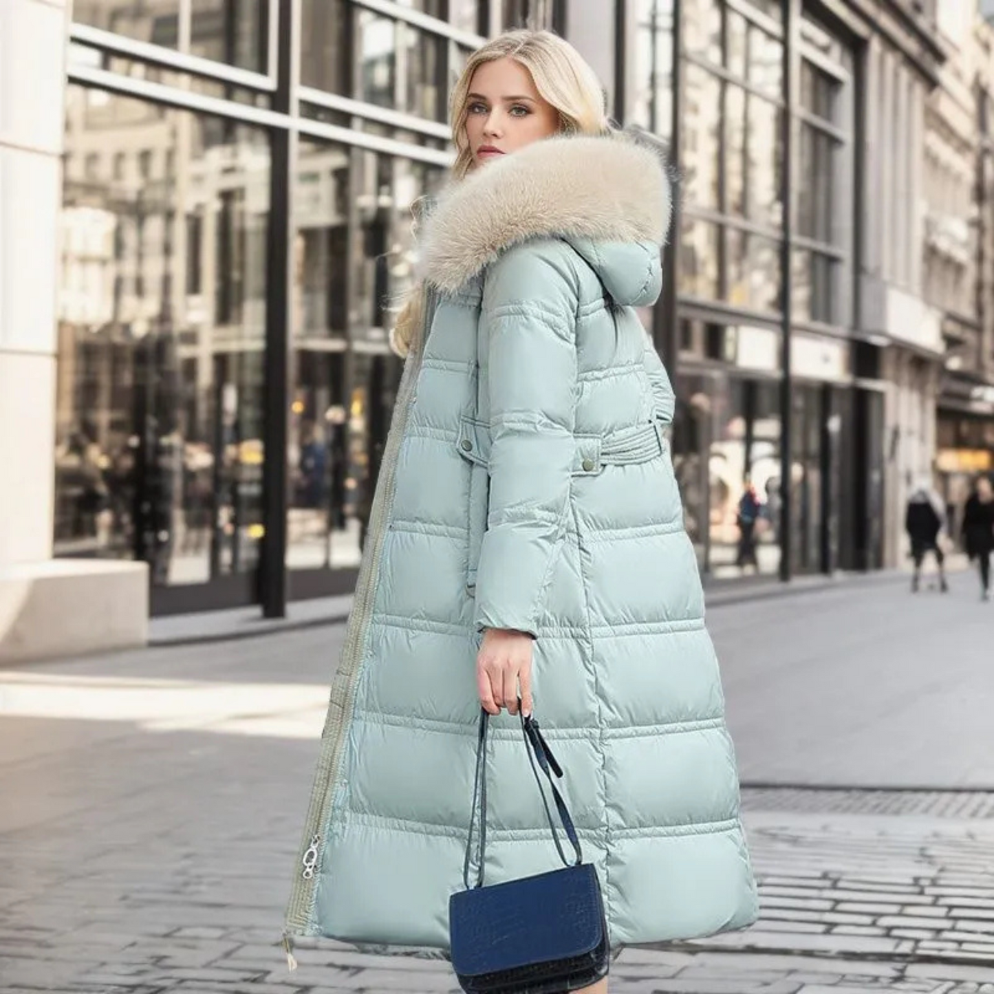 Eva™ | Luxus Winterjacke mit Fellkapuze